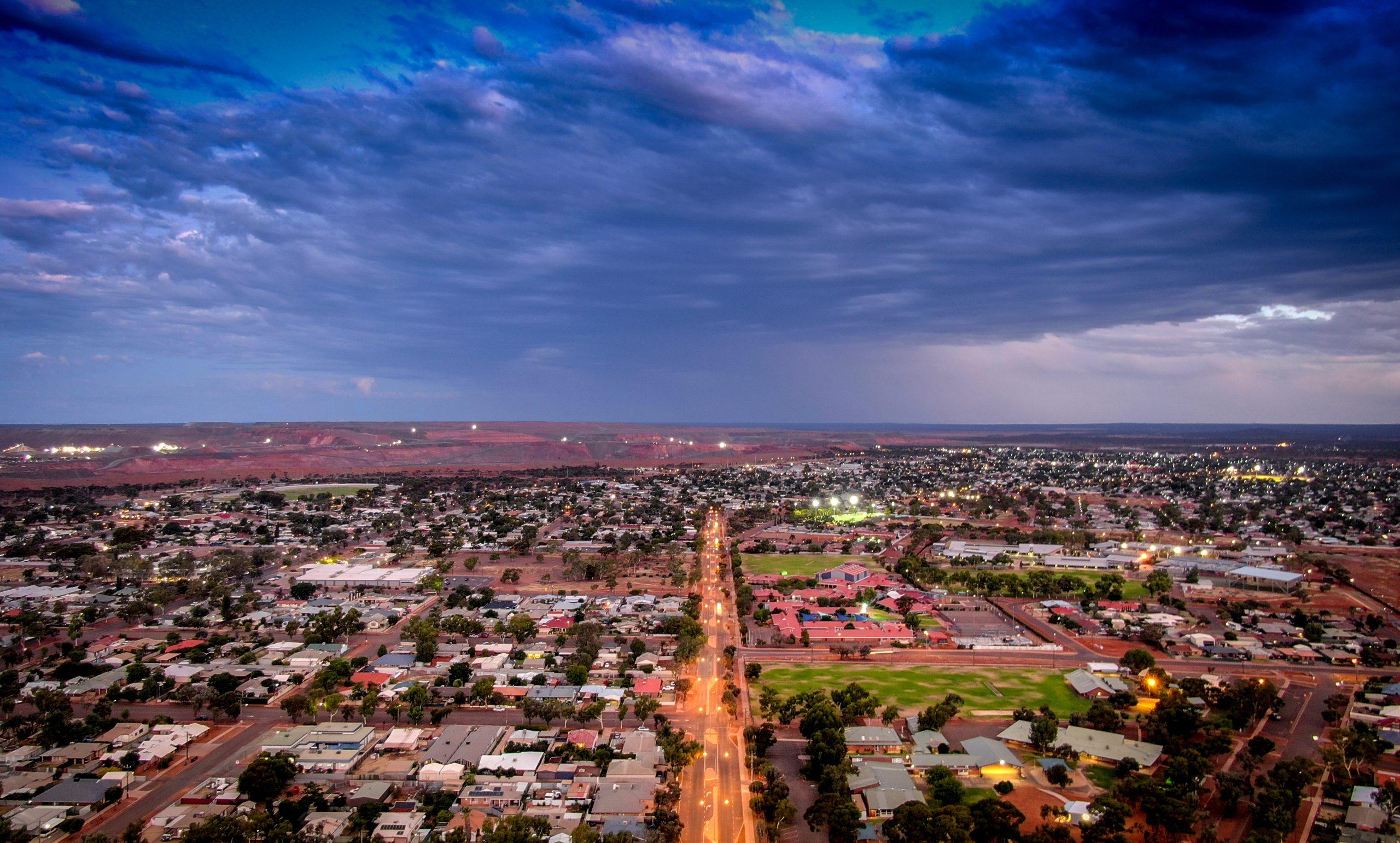 Aerial view over Kalgoorlie-Boulder, Western Australia